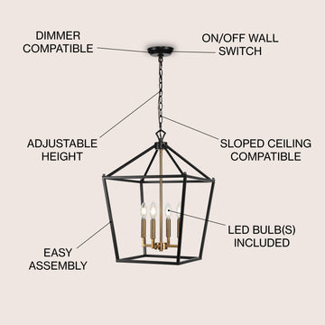 Pagoda Lantern Metal LED Pendant